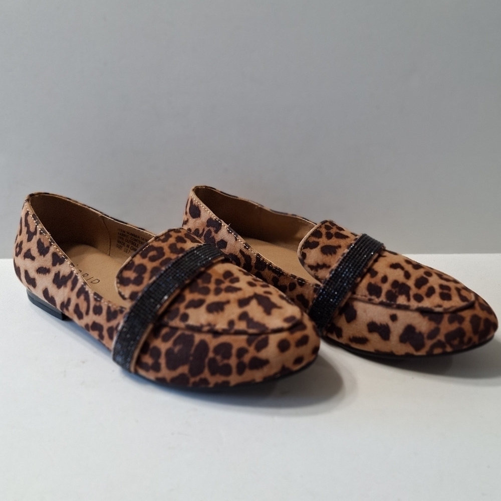 Torrid Brown Black Animal Print Mobwife Academia Embellished Band Loafers Size 7